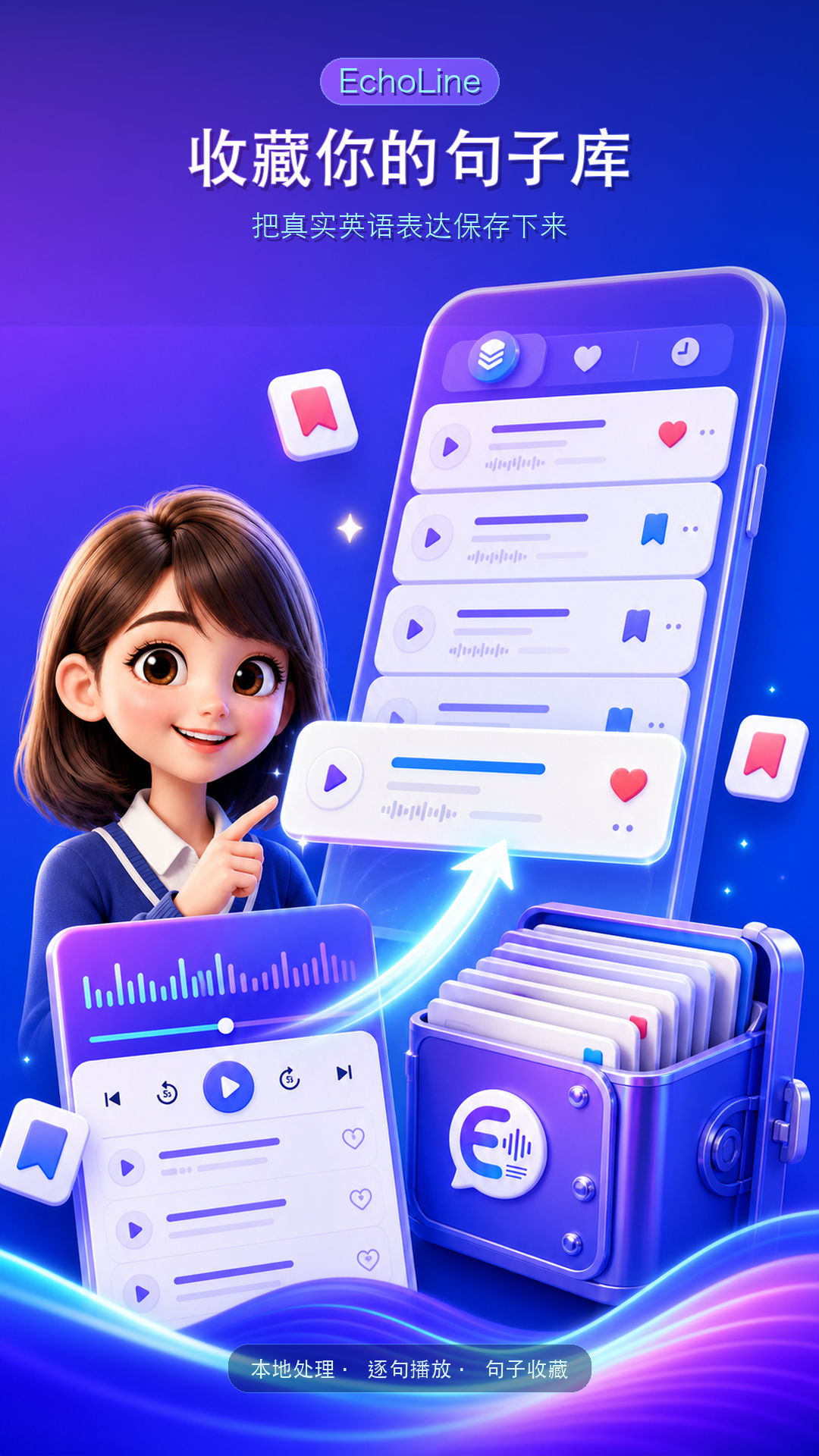 EchoLine sentence library screen